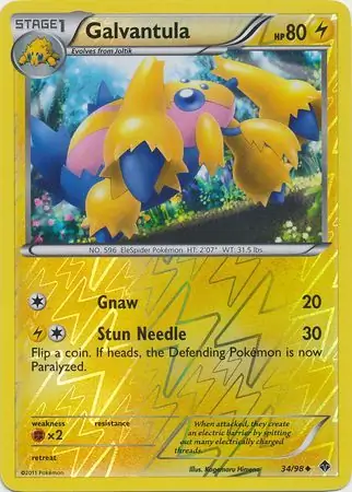 Galvantula Reverse Holo Pokemon card from Emerging Powers