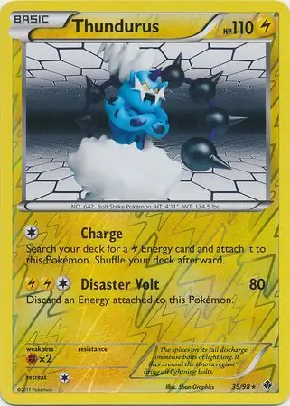 Thundurus Reverse Holo Pokemon card from Emerging Powers