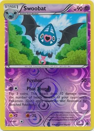 Swoobat Reverse Holo Pokemon card from Emerging Powers