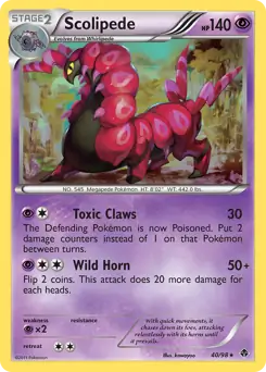 Scolipede Pokemon card from Emerging Powers