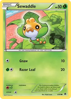 Sewaddle Pokemon card from Emerging Powers