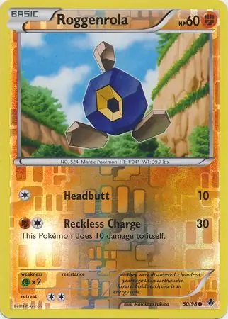 Roggenrola Reverse Holo Pokemon card from Emerging Powers