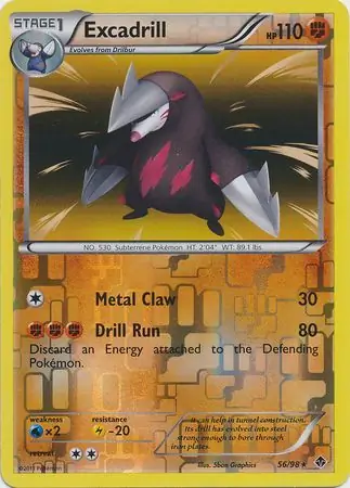 Excadrill Reverse Holo Pokemon card from Emerging Powers