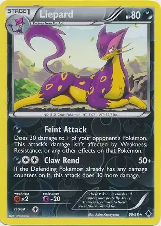 Liepard Reverse Holo Pokemon card from Emerging Powers