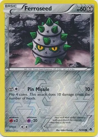 Ferroseed Reverse Holo Pokemon card from Emerging Powers