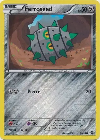 Ferroseed Reverse Holo Pokemon card from Emerging Powers