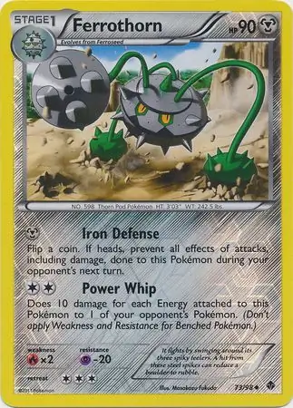 Ferrothorn Reverse Holo Pokemon card from Emerging Powers