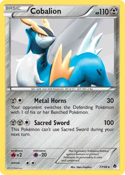 Cobalion Holo Pokemon card from Emerging Powers
