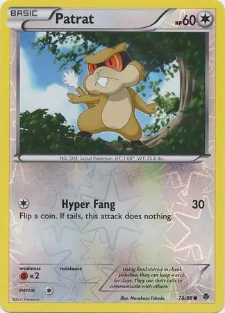 Patrat Reverse Holo Pokemon card from Emerging Powers