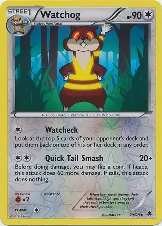 Watchog Reverse Holo Pokemon card from Emerging Powers