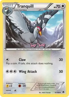 Tranquill Pokemon card from Emerging Powers