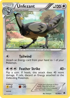 Unfezant Pokemon card from Emerging Powers