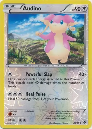 Audino Reverse Holo Pokemon card from Emerging Powers