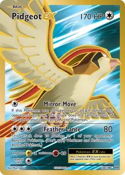 Full Art Pidgeot EX Pokemon card from Evolutions