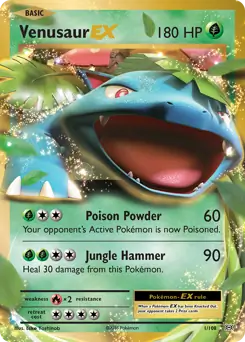 Venusaur EX Pokemon card from Evolutions