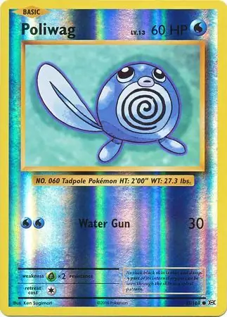 Poliwag Reverse Holo Pokemon card from Evolutions