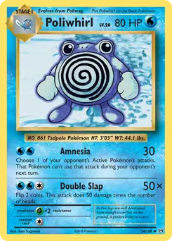 Poliwhirl Pokemon card from Evolutions