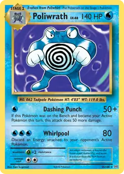 Poliwrath Holo Pokemon card from Evolutions