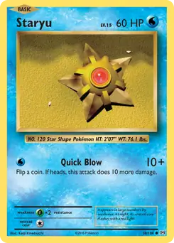 Staryu Pokemon card from Evolutions