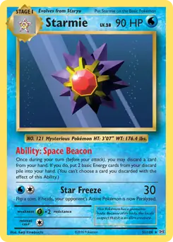Starmie Pokemon card from Evolutions