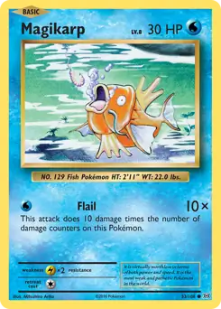 Magikarp Pokemon card from Evolutions
