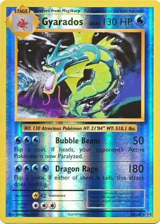 Gyarados Reverse Holo Pokemon card from Evolutions