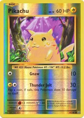 Pikachu Reverse Holo Pokemon card from Evolutions