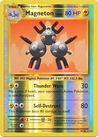 Magneton Reverse Holo Pokemon card from Evolutions