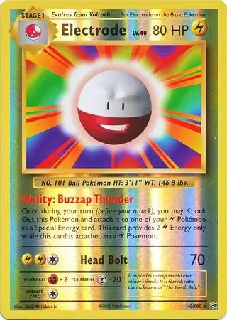 Electrode Reverse Holo Pokemon card from Evolutions