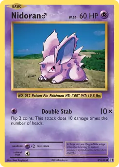 Nidoran M Pokemon card from Evolutions