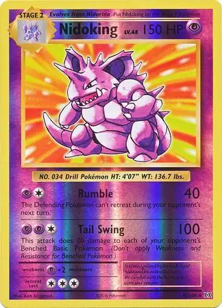 Nidoking Reverse Holo Pokemon card from Evolutions