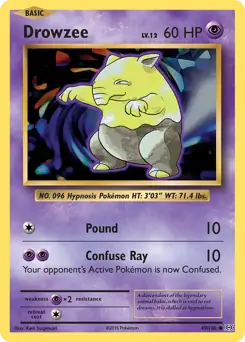 Drowzee Pokemon card from Evolutions