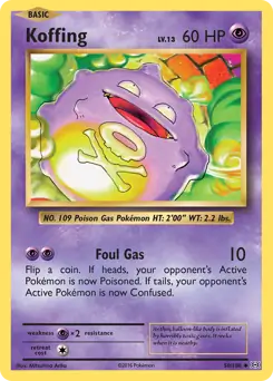Koffing Pokemon card from Evolutions
