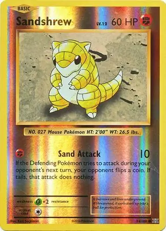 Sandshrew Reverse Holo Pokemon card from Evolutions