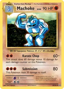 Machoke Pokemon card from Evolutions