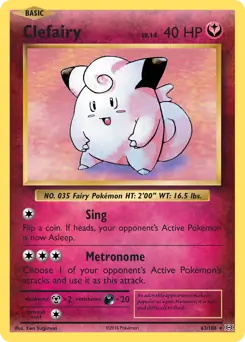 Clefairy Holo Pokemon card from Evolutions