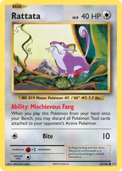 Rattata Pokemon card from Evolutions