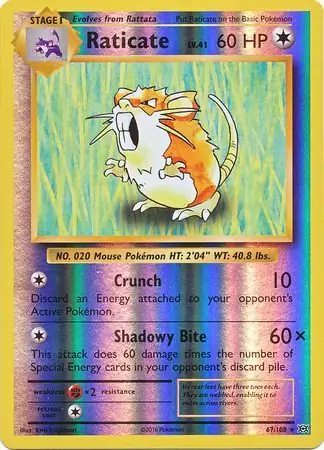 Raticate Reverse Holo Pokemon card from Evolutions
