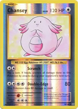 Chansey Reverse Holo Pokemon card from Evolutions