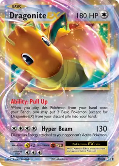 Dragonite EX Pokemon card from Evolutions