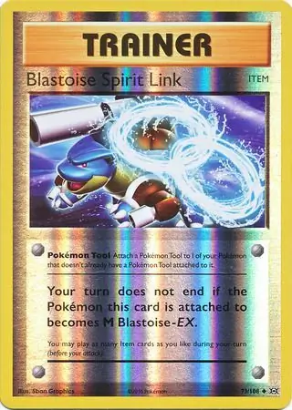 Blastoise Spirit Link Reverse Holo Pokemon card from Evolutions