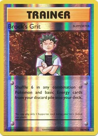 Brock's Grit Reverse Holo Pokemon card from Evolutions