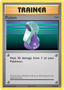 Potion Pokemon card from Evolutions