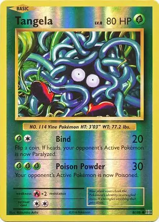 Tangela Reverse Holo Pokemon card from Evolutions