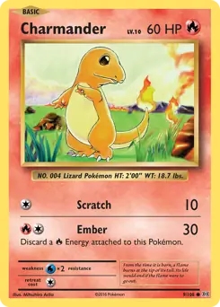 Charmander Pokemon card from Evolutions