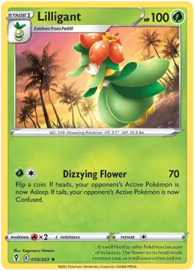 Lilligant Pokemon card from Evolving Skies