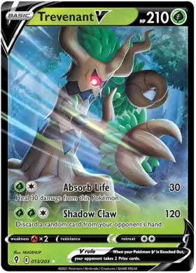 Trevenant V Pokemon card from Evolving Skies