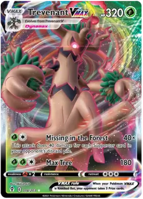 Trevenant VMAX Pokemon card from Evolving Skies