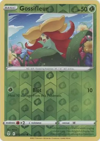 Gossifleur Reverse Holo Pokemon card from Evolving Skies
