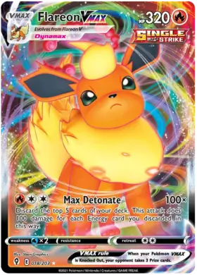 Flareon VMAX Pokemon card from Evolving Skies